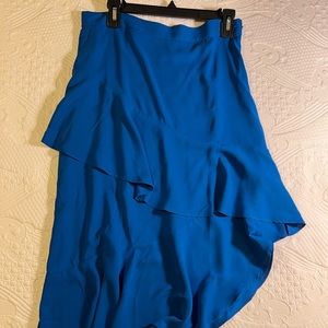 Multi layered royal blue skirt slant Cut at hem